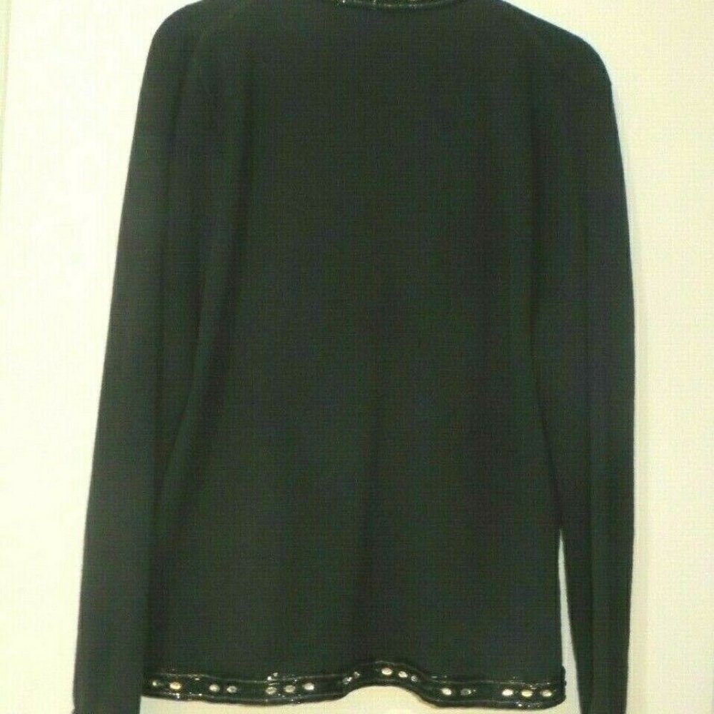 BONNIE BOERER RETRO 50'S BLACK ZIP CARDIGAN - Picture 5 of 6